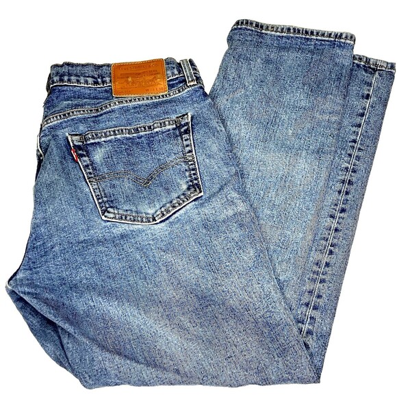 Levi's Premium 514 Jeans Straight Blue Big E 34 35 x 30 Men Western Normcore - Picture 1 of 16